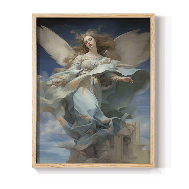 Religious Series CDXV, reproduction encadrée - bois massif, Naturel, H 11 po x l 9 po