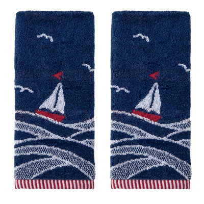 SAILBOAT WAVES JACQ HAND-NAVY
