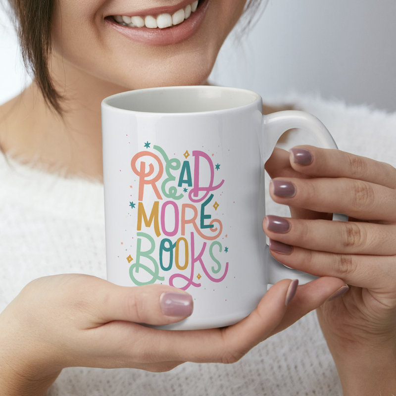 Book Nerd 15 oz. Decorative Ceramic Mug