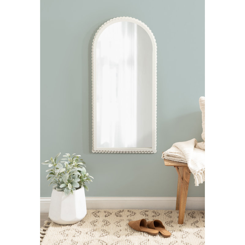 Miroir mural Scallia, 42 po x 20 po, Blanc