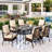 Anran 60" 7-Piece Wicker and Steel Patio Dining Set