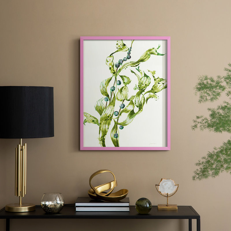 Sea Grapes, reproduction encadrée - bois massif, Rose, H 11 po x l 9 po