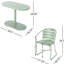 Patio bistro - fer, finition bleu sarcelle mat, complément à la cour, 2 chaises et table de jardin élégantes en fer, sarcelle, ovale pour-966221299