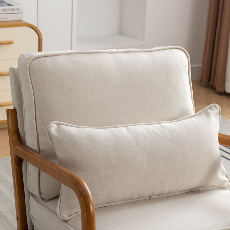 Homister Upholstered Armchair, Beige Linen
