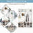 Farmhouse Wooden Hall Tree with 6 Hooks, Adjustable Shelves, and Shoe Cubbies for Entryway Organization-129333392