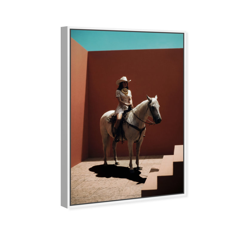 Cowgirl Surreal II Print by Oliver Gal, 31"H x 46"W, White Floater Frame