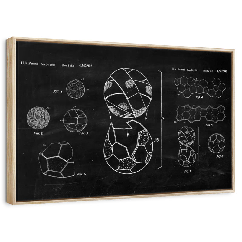 Ballon de soccer BW - brevet, Cadre flottant en bois naturel, 37 po x 25 po