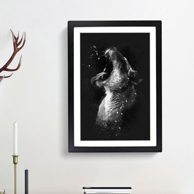 Yawning Lioness - Picture Frame Graphic Art Print