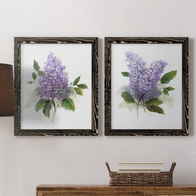 Lilac Romance I - ensemble de 2 reproductions, H 20 po x l 17 po, Toile encadrée, Gris