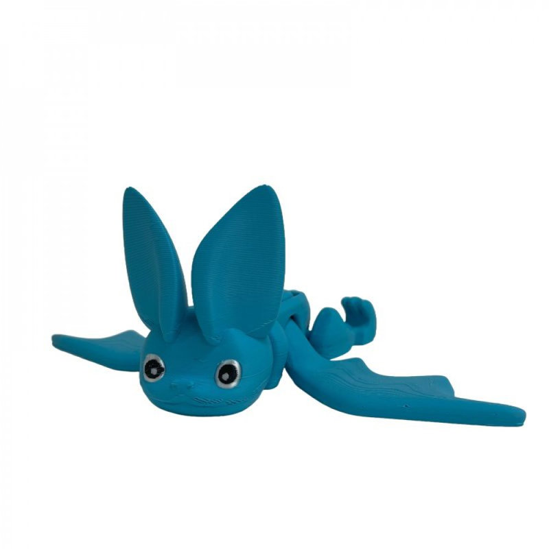 3D Printed Flying Bat Figurine, Turquoise