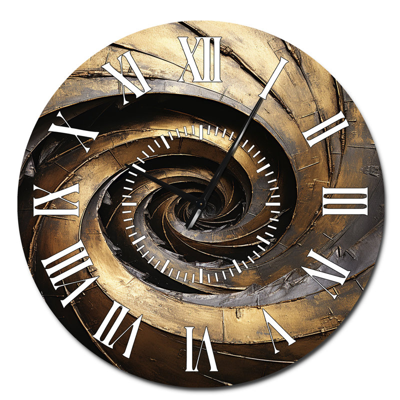 Horloge murale dorée et noir, Surdimensionné