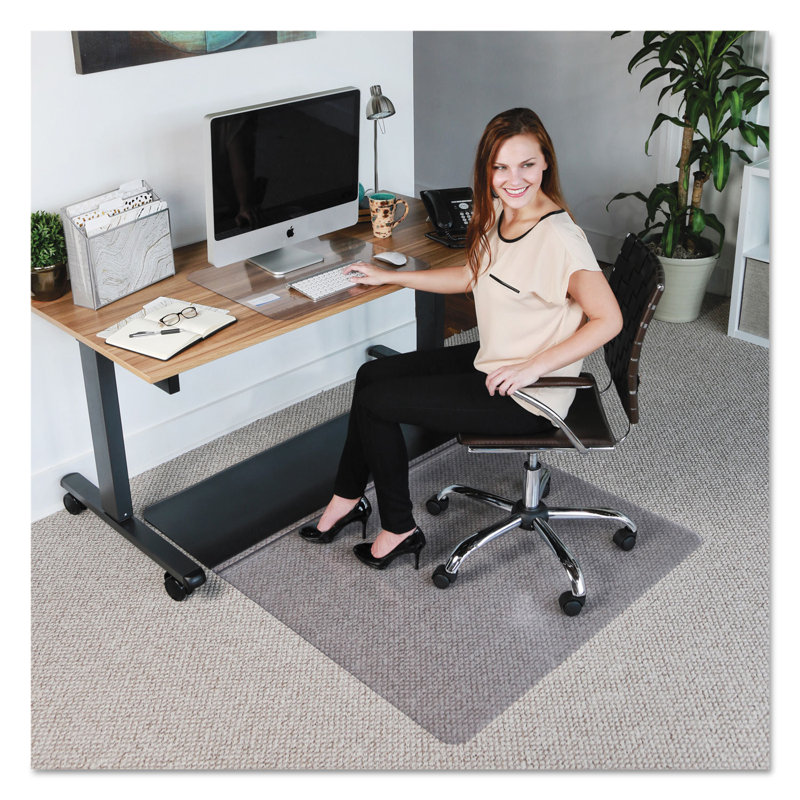 Tapis de chaise rectangulaire et droit, H 0,8 po x l 45 po x P 53 po