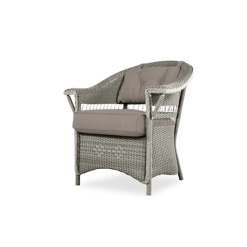 Nantucket Outdoor Dining Armchair, Rumba Straw, Pewter