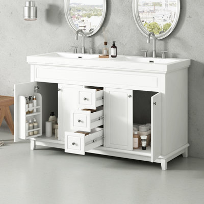 Freestanding Standard Free Standing Single Double Vanity Bathroom Vanity With Resin Top