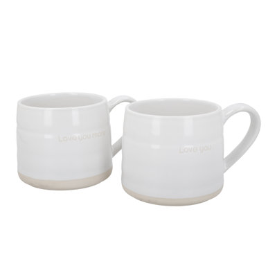 Mikasa Farmhouse Love Ceramic Mugs, 380ml, White