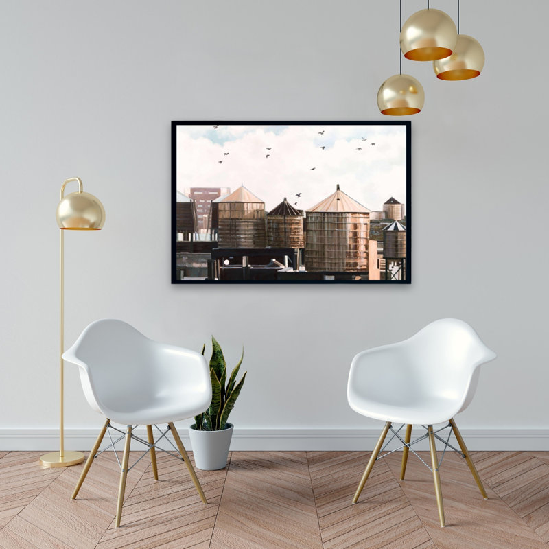 «Water Towers» sur toile, H 24 po x l 36 po