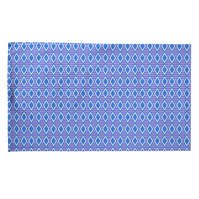 Torchon Gady, Sergé de coton, Bleu / Rose