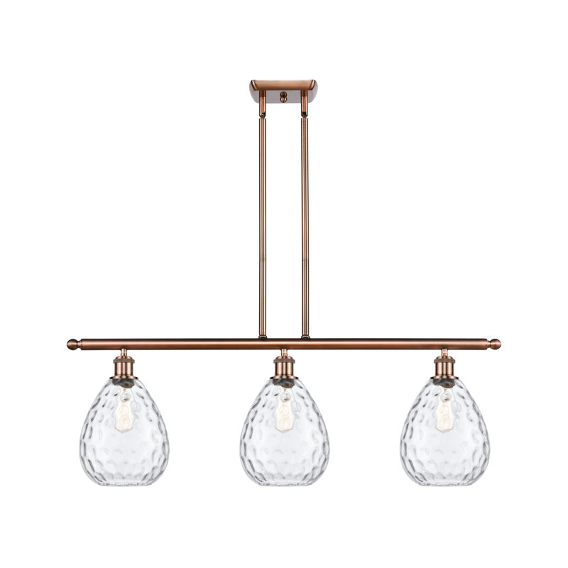 Jaron 3 - Light Kitchen Island Pendant, Antique Copper, No Bulb Included