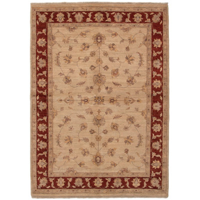 Tapis en laine brune 7 pi 7 po x 7 pi 9 po à la main one-of-kind-noué la 2010 chobi Hults