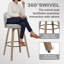 Tabouret tournant 30 "rembourré avec structure en bois-416715741-417237451