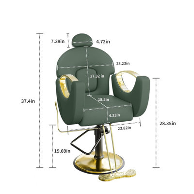 Barber Chair for Hair Stylist, Heavy Duty Reclining Salon Chair with Height Adjustable Hydraulic and 360 Degrees Rotation Base, Max Load 330 LBS Beauty Spa Equipment for Barbershop