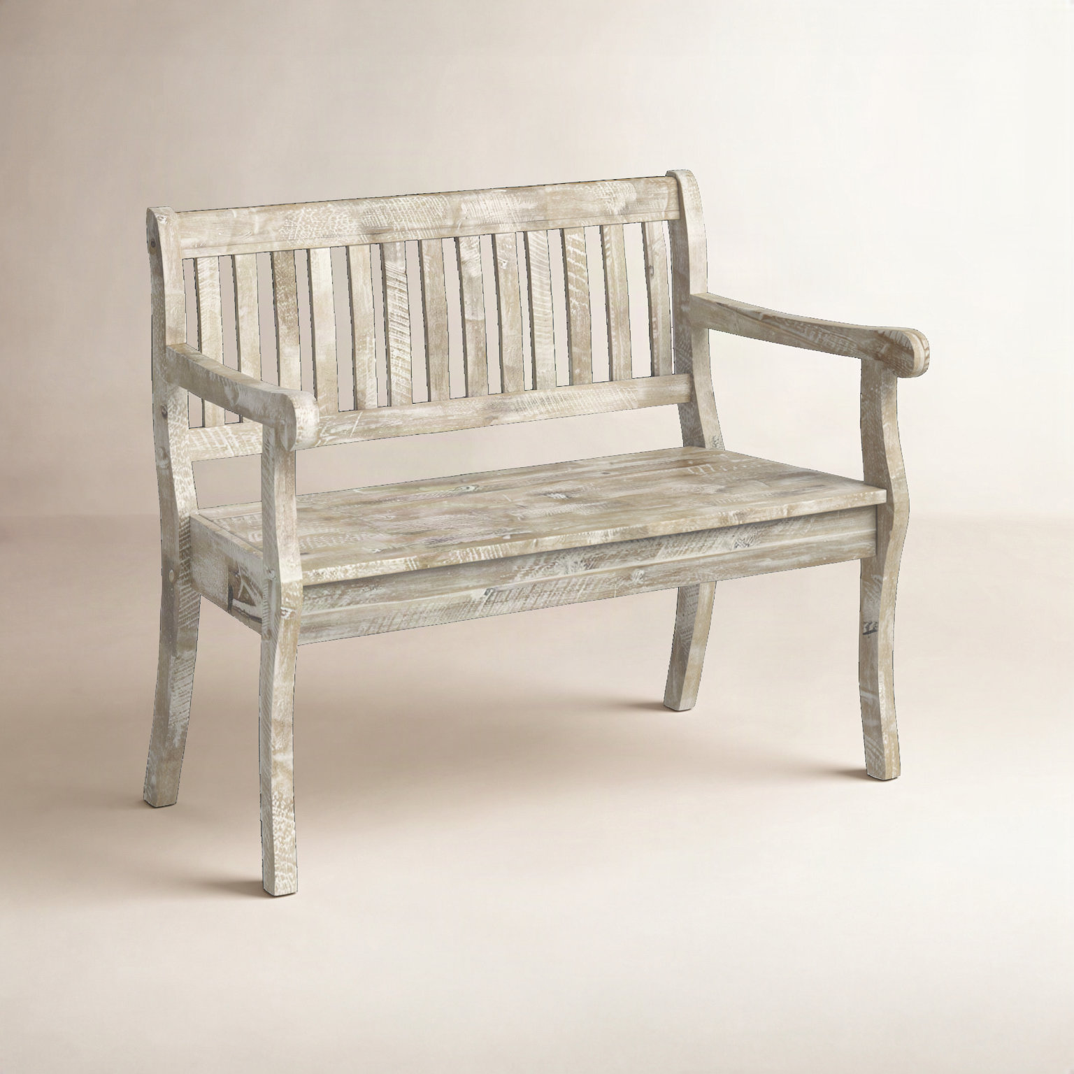 Castile Storage Bench, Washed Gray