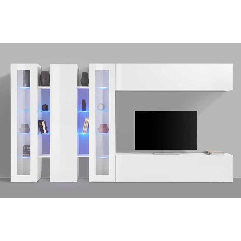 Maruska Unfinished Floating Entertainment Centre for TVs up to 70", White Glossy