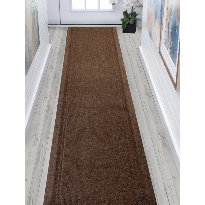 Tapis intérieur / extérieur antidérapant brun, Tapis de couloir 2 pi 2 po x 10 pi