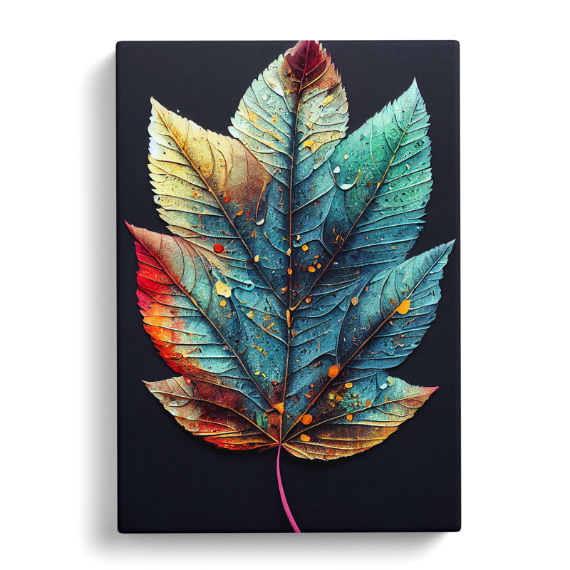 Painted Leaf No.1 - Wrapped Canvas Print, 50cm H x 35cm W x 3cm D