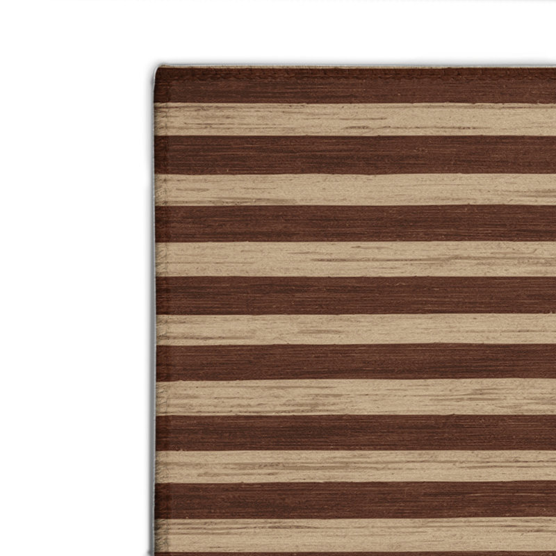 Tapis intérieur / extérieur brun HorizontalStripes, Rectangle 4pi x 6 pi
