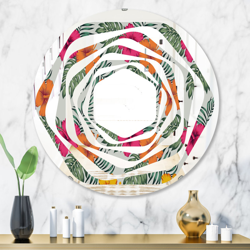 Miroir mural Leaves III, H 23,6 po x l 23,6 po