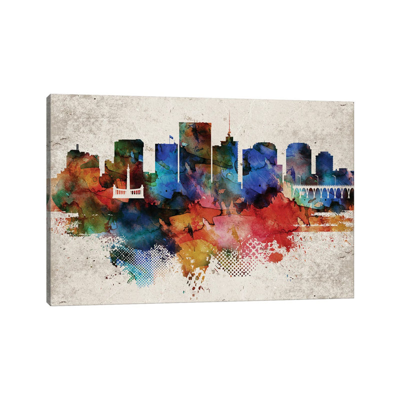 Richmond Abstract Skyline - Wrapped Canvas Print, 66.04 cm H x 45.72 cm W