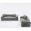 Ensemble 2 pièces avec coussins confortables - revêtement Boucle, 3 places, table de bout, siège gris foncé et revêtement relaxant-1895144997