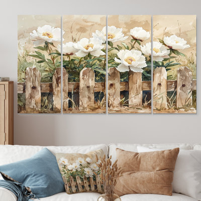 Pivoine campagne par TheOld Fence II - pivoines pivoines, décoration murale - Art mural traditionnel