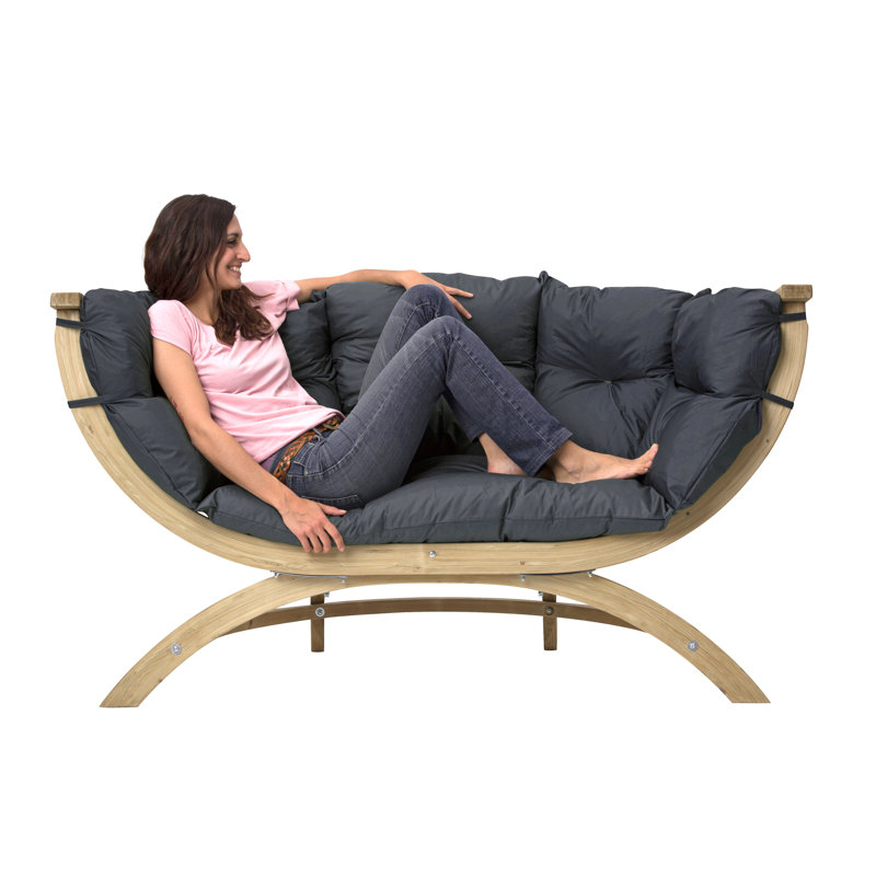 Caillo Garden Sofa with Cushions, Dark grey