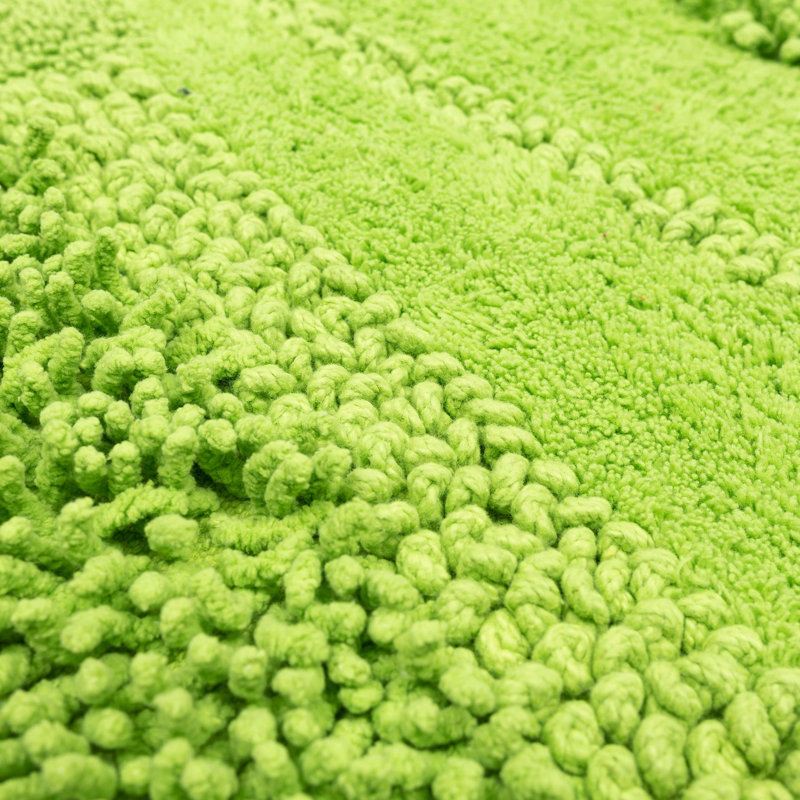 Laverne High/Low Stain/Fade Resistant Non-Slip Machine Washable Bath Mat, Fiesta Lime, 27" W x 45" L