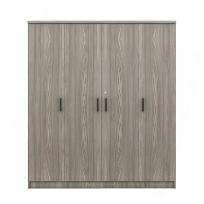 Armoire 4 portes avec 1 tiroir, gris