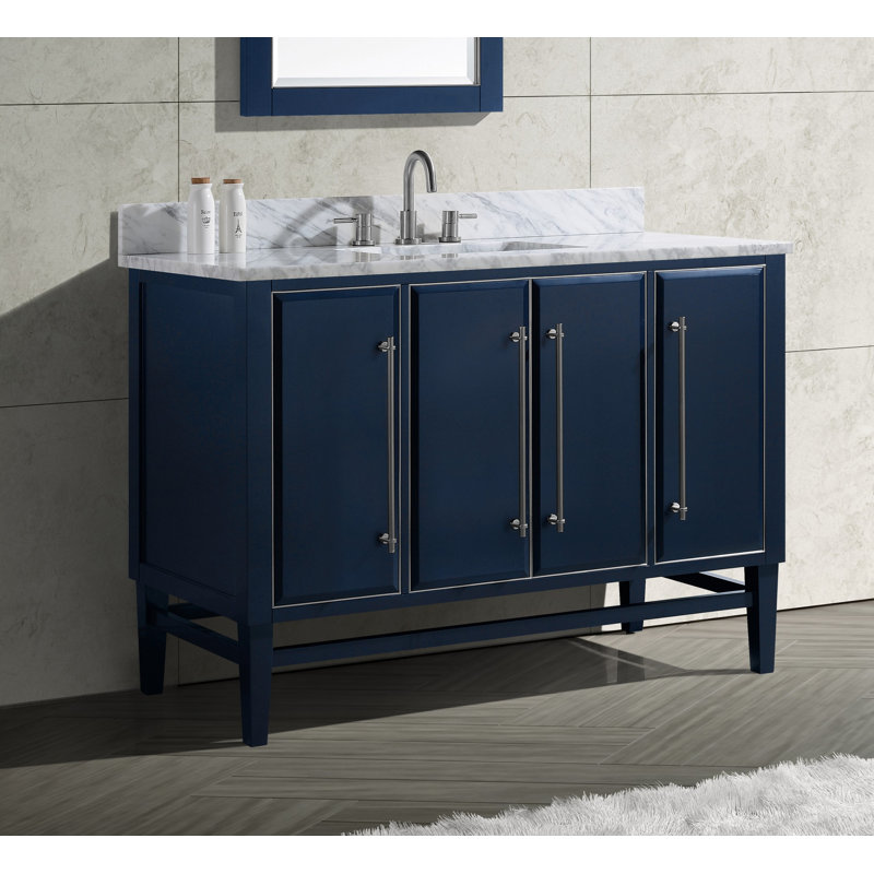 Mason 48'' W Single Bathroom Vanity Base, Navy Blue