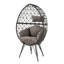 Chaise de jardin moderne avec dossier rembourré moelleux - version grise et noire avec coussin de patio élégant