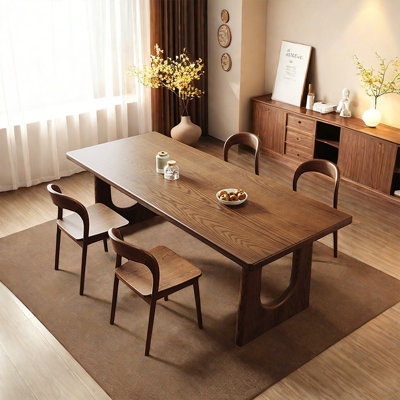 Ensemble de table de salle à manger rectangulaire en bois massif