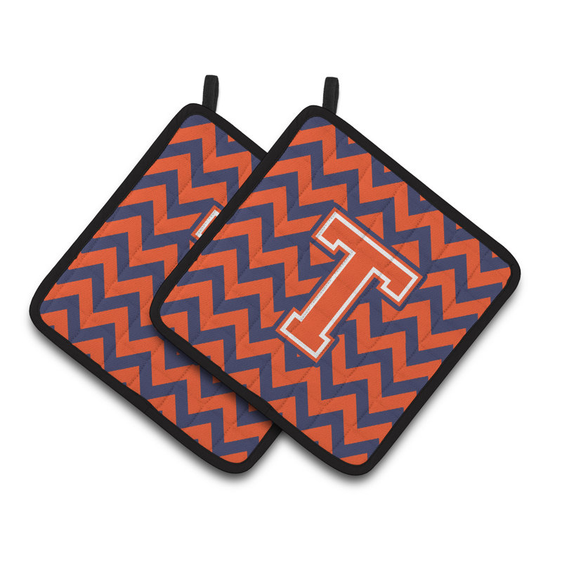 Poignée à chevrons, T, Orange/Bleu foncé