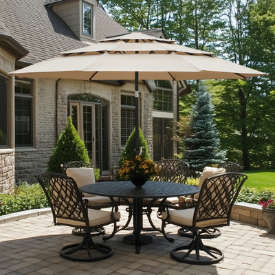 Glowacki 120” 3-Tier Vented Tilt Market Umbrella 