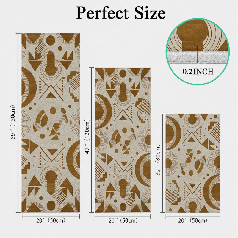Tapis de cuisine géométriques lavables antidérapants