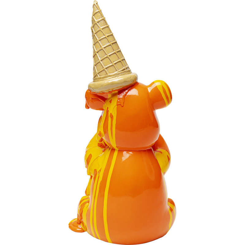Orange Sitting Gelato Bear Figurine