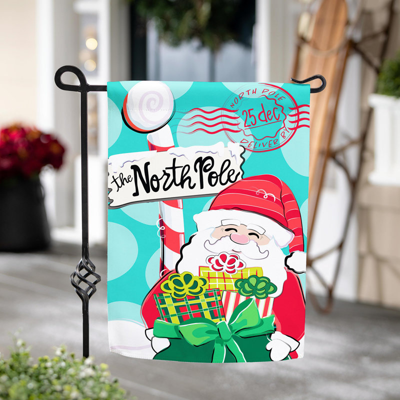 Drapeau de jardin en toile de jute North Pole