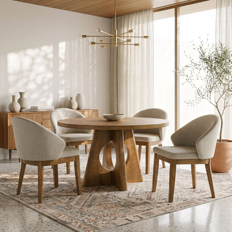 Herakleios 5-Piece Dining Table Set, Brown