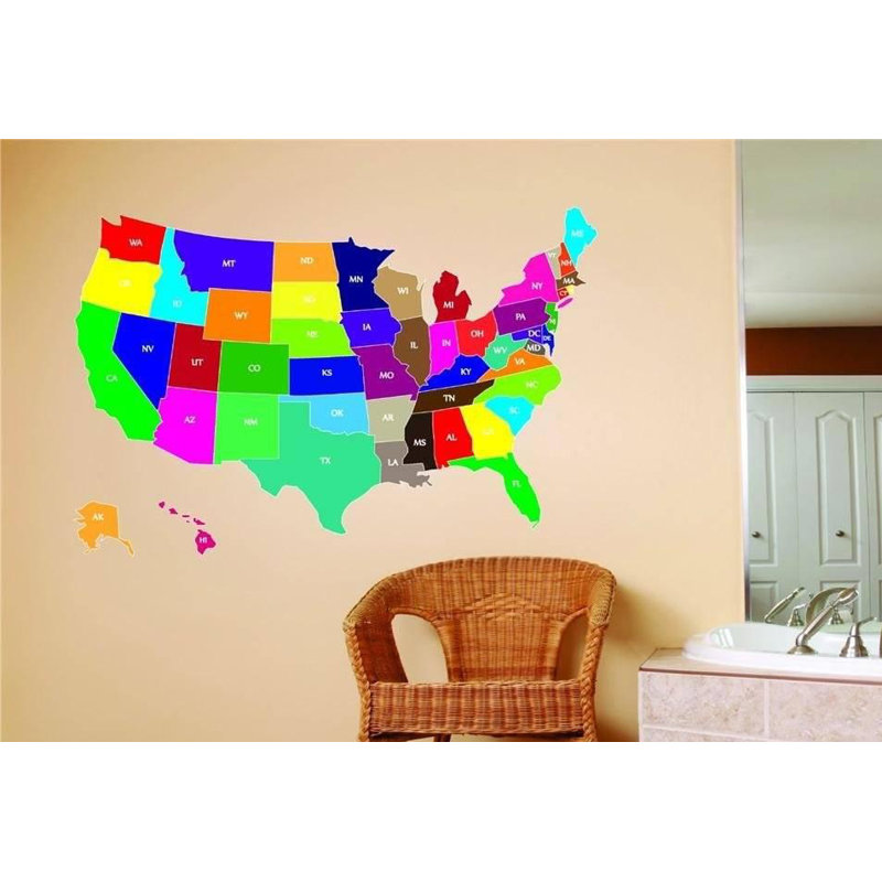 Geography Non-Wall Damaging Wall Decal