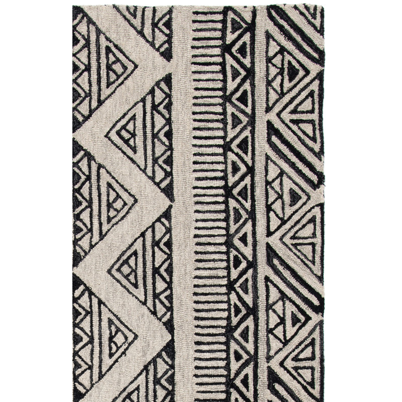 Tapis géométrique en laine et en coton touffeté à la main Armanii Metro, Rectangle de 5 pi x 8 pi