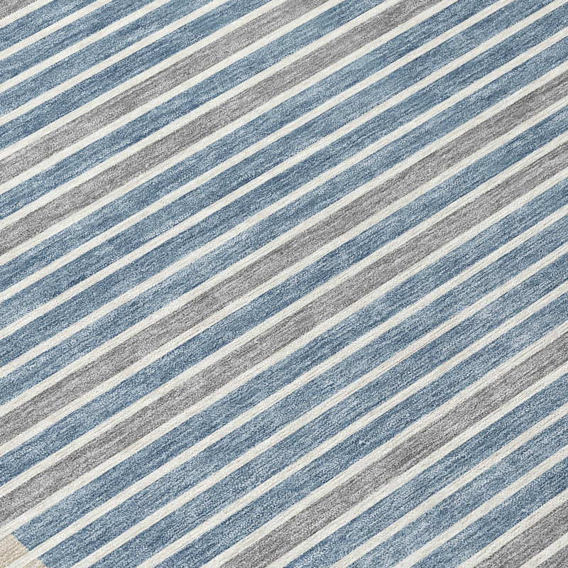 Tapis intérieur / extérieur bleu Asymira, 9 pi x 12 pi