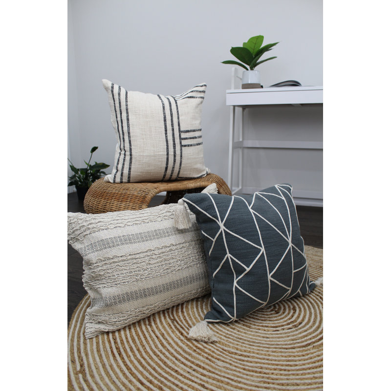 Housse de coussin moderne en coton 16 po x 24 po Modern Lumbar